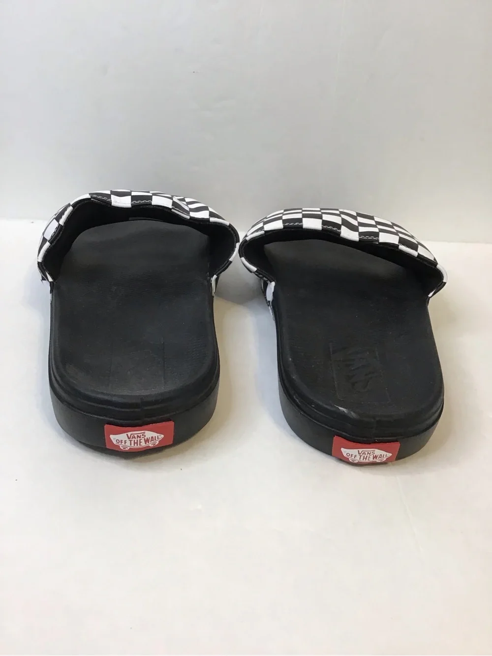 Vans Unisex Black & White Checkerboard Slide Sandals 8/9